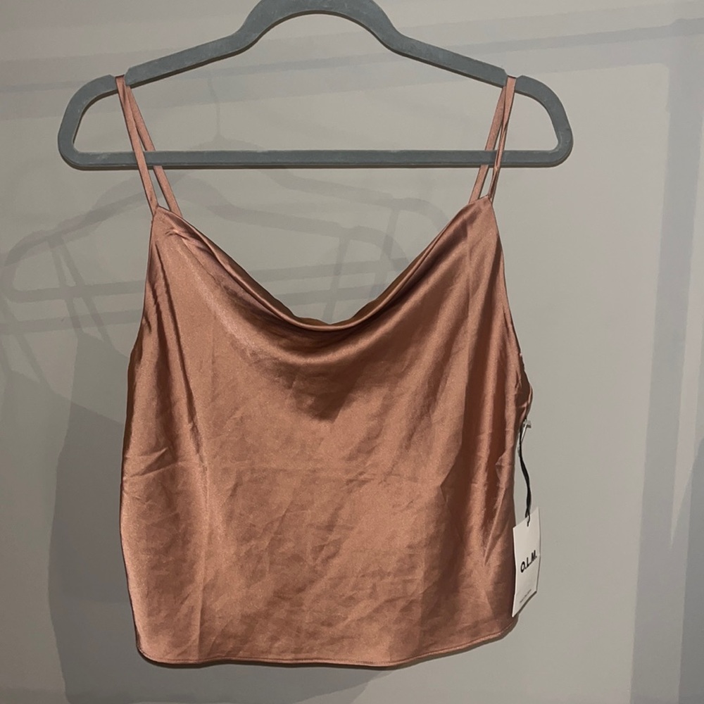 Tan cowl neck tank top